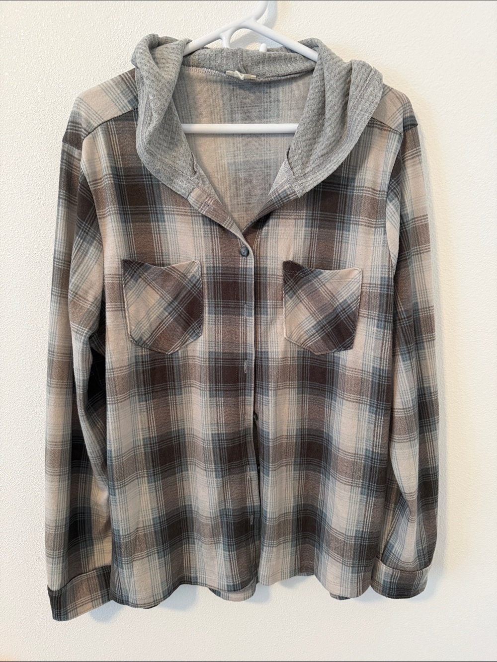 BKE Lightweight Knit Hoodie in Heather Gray